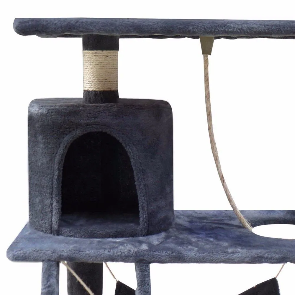 158cm Cat Tree Scratching Post Scratcher Pole Gym Toy House Furniture Multilevel - grey