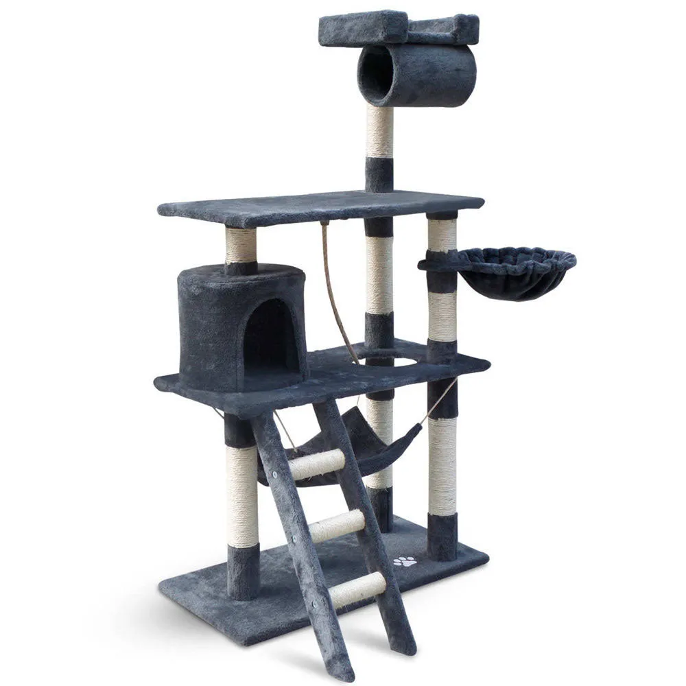 158cm Cat Tree Scratching Post Scratcher Pole Gym Toy House Furniture Multilevel - grey