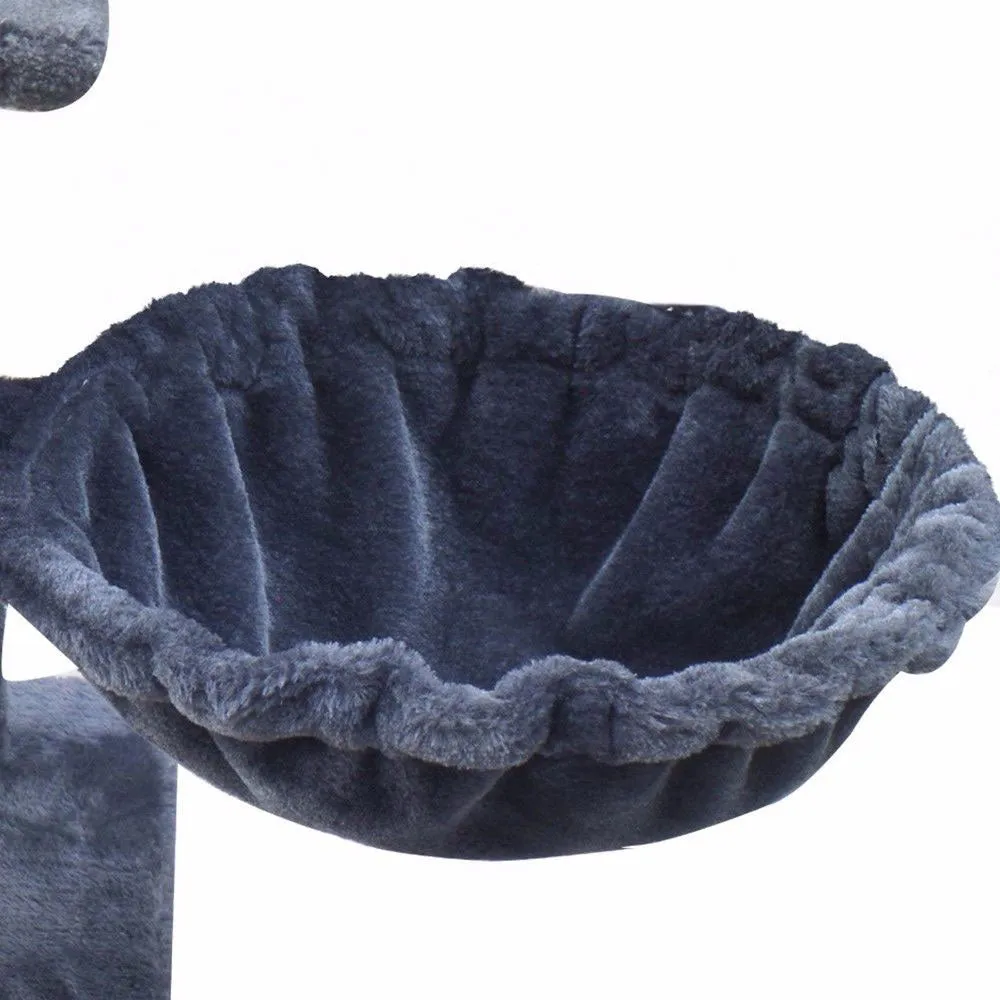 158cm Cat Tree Scratching Post Scratcher Pole Gym Toy House Furniture Multilevel - grey