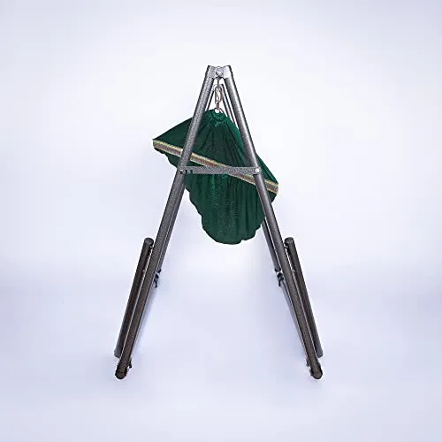 2 in 1 Hammock and Swinging Chair with Collapsible Steel Stand 450 lbs Capacity- Carrying Case, Portable & Adjustable, Perfect for Camping Beach Summer Patio, EZ Daze Foldable Hammock with Stand-GREEN
