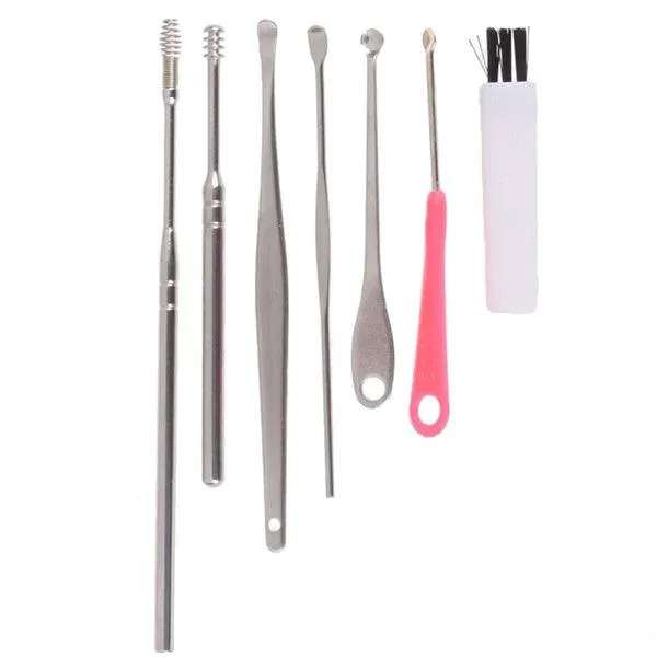 7Pcs/set Stainless Steel Ear Wax Remover Ear Cleaning Tool