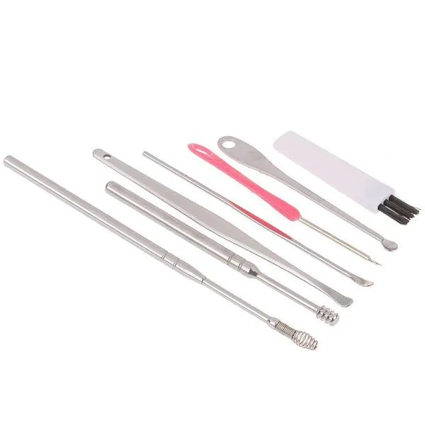 7Pcs/set Stainless Steel Ear Wax Remover Ear Cleaning Tool