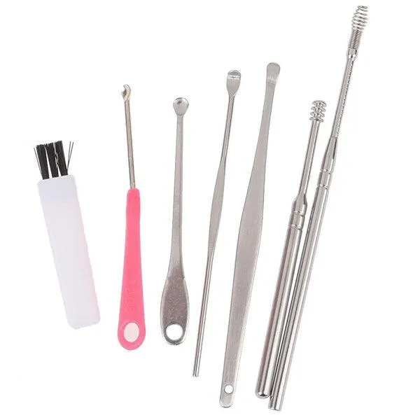 7Pcs/set Stainless Steel Ear Wax Remover Ear Cleaning Tool