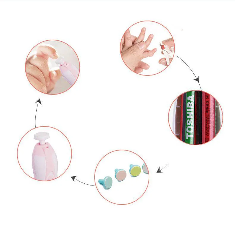 Anti-scratch Multifunctional Baby Kids safe Electric Nail Polisher