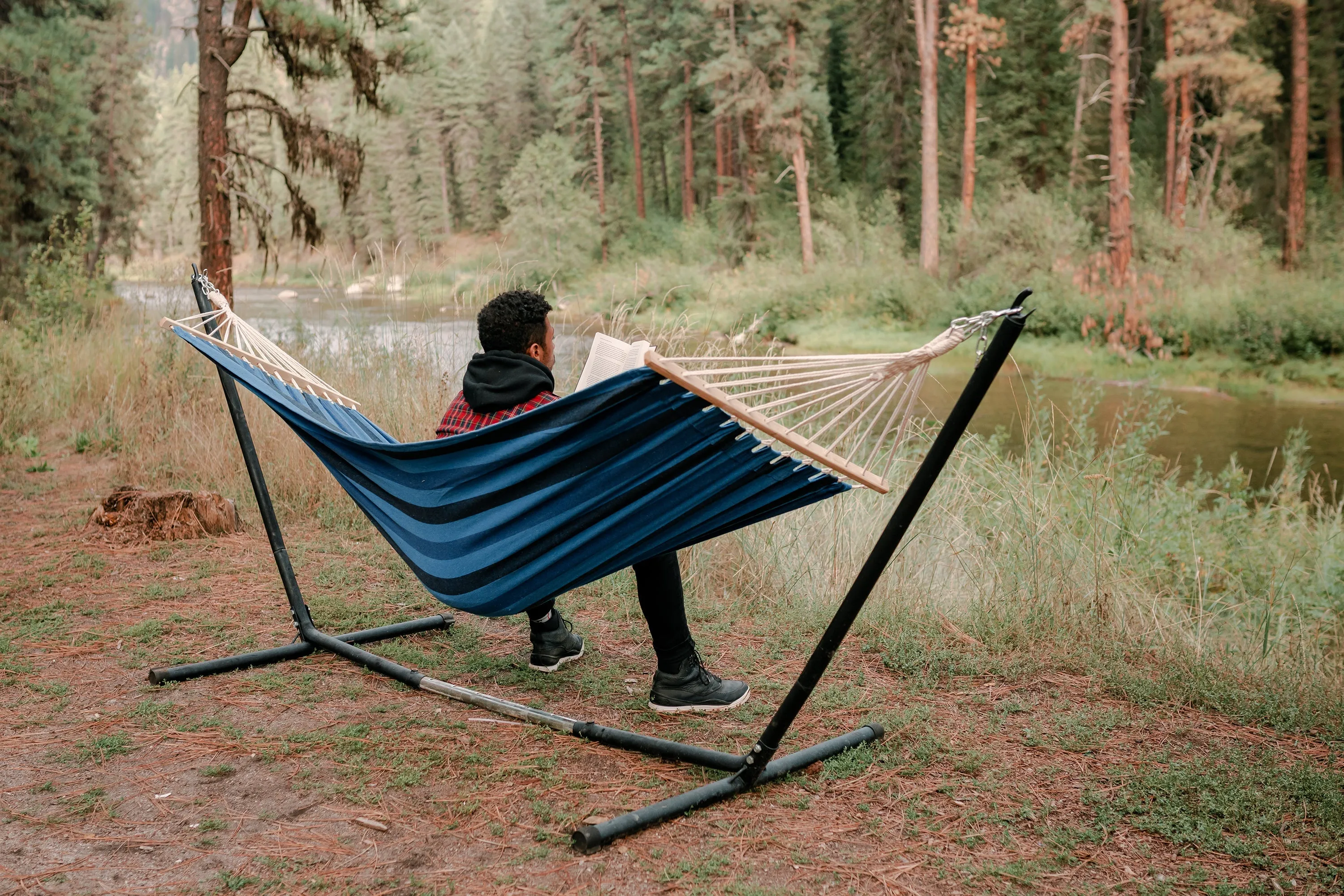 Bahamas Cotton Hammock - Single - Blue - 78 In X 37 In