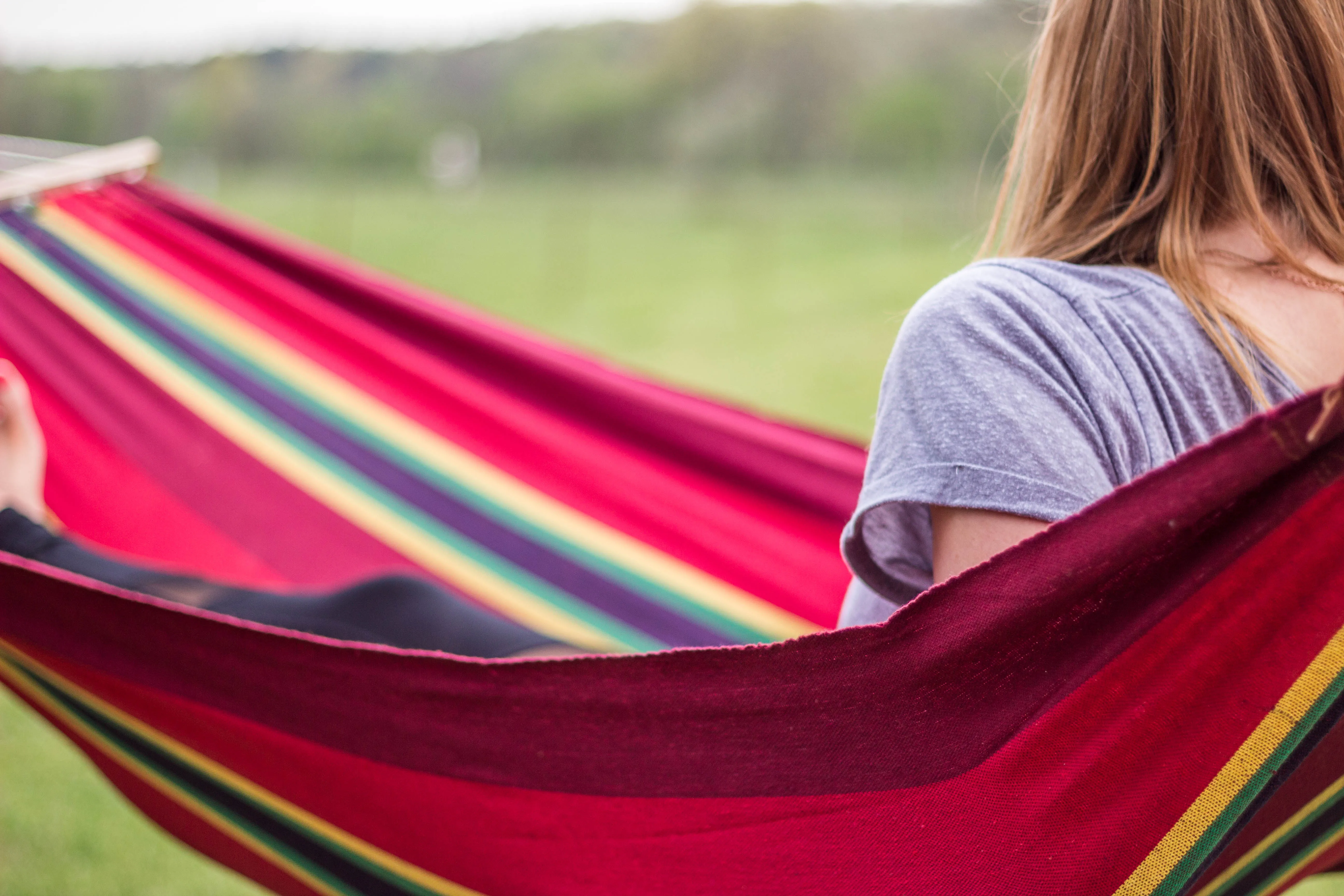 Bahamas Cotton Hammock - Single - Burgundy - 78 In X 37 In
