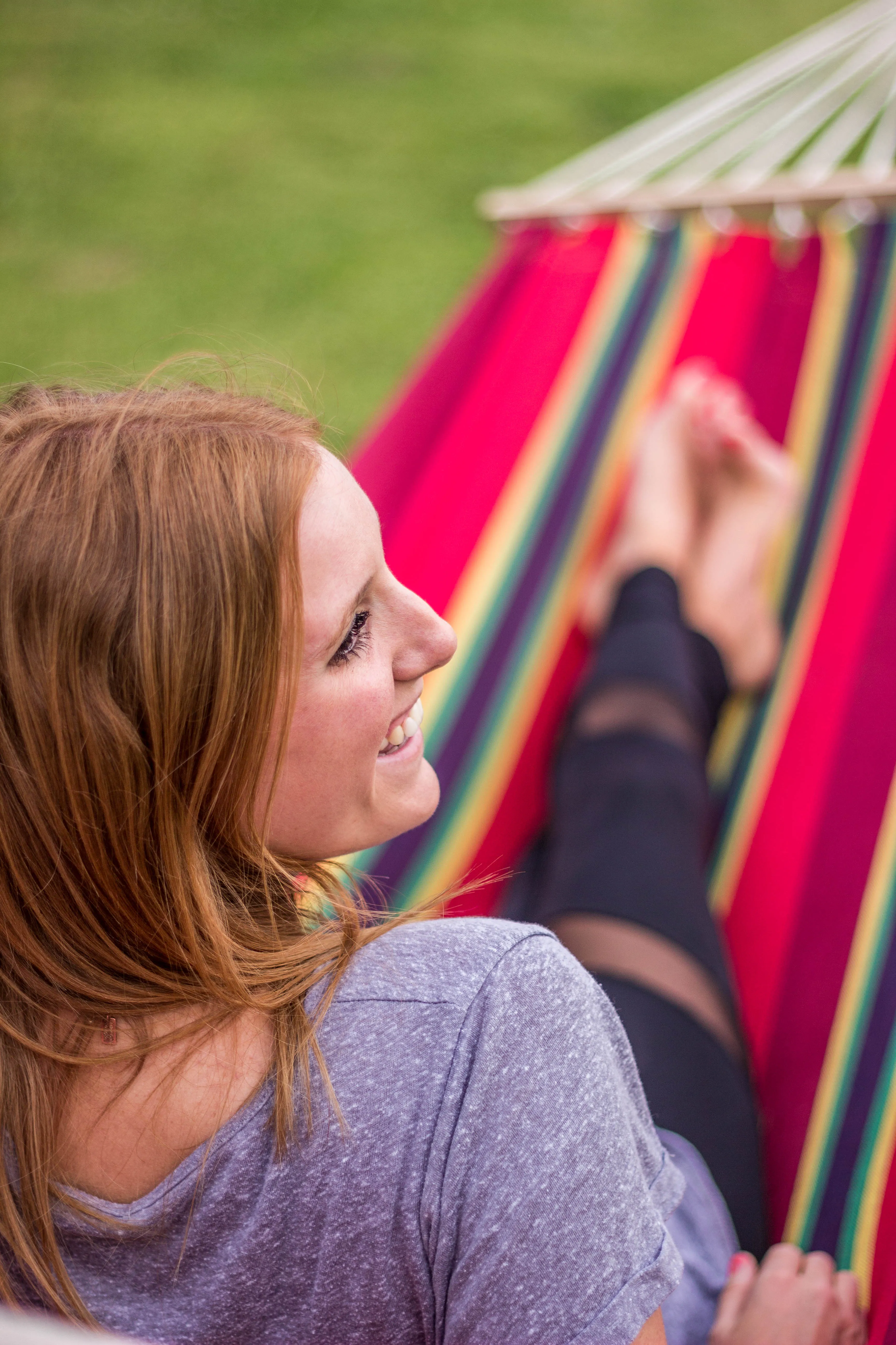 Bahamas Cotton Hammock - Single - Burgundy - 78 In X 37 In