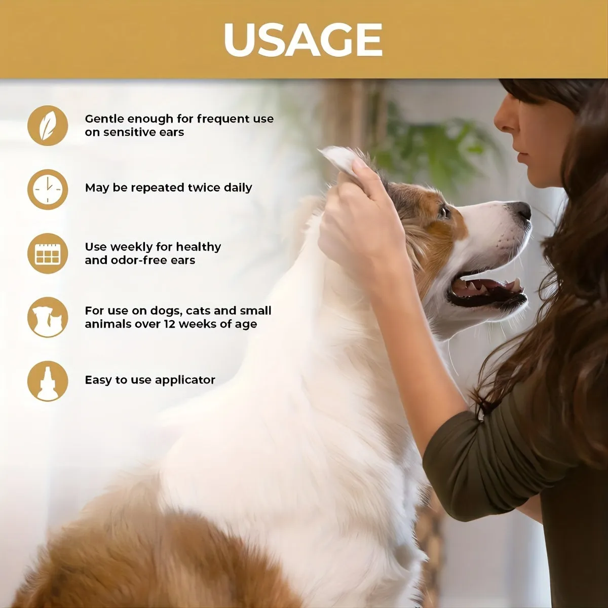 Dog and Cat Ear Cleaner Treat Infections and Odors
