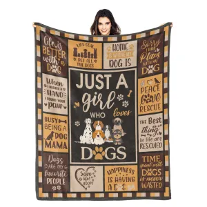 Dog Mom Blanket, Dog Lovers Gifts for Women, Puppy Throw Blanket for Bed Couch Christmas Gift