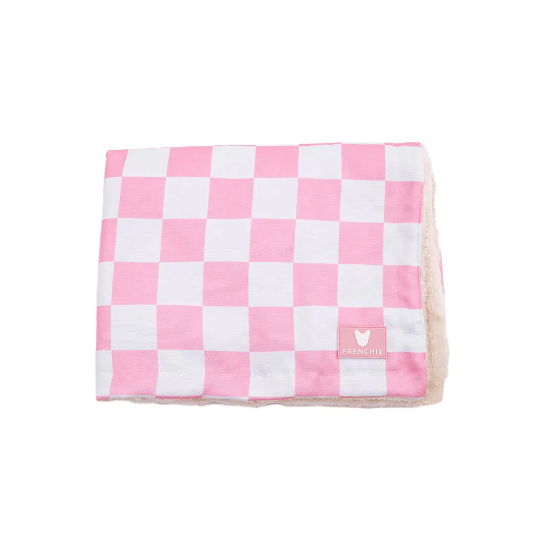 Frenchie Blanket - Pink Checkered