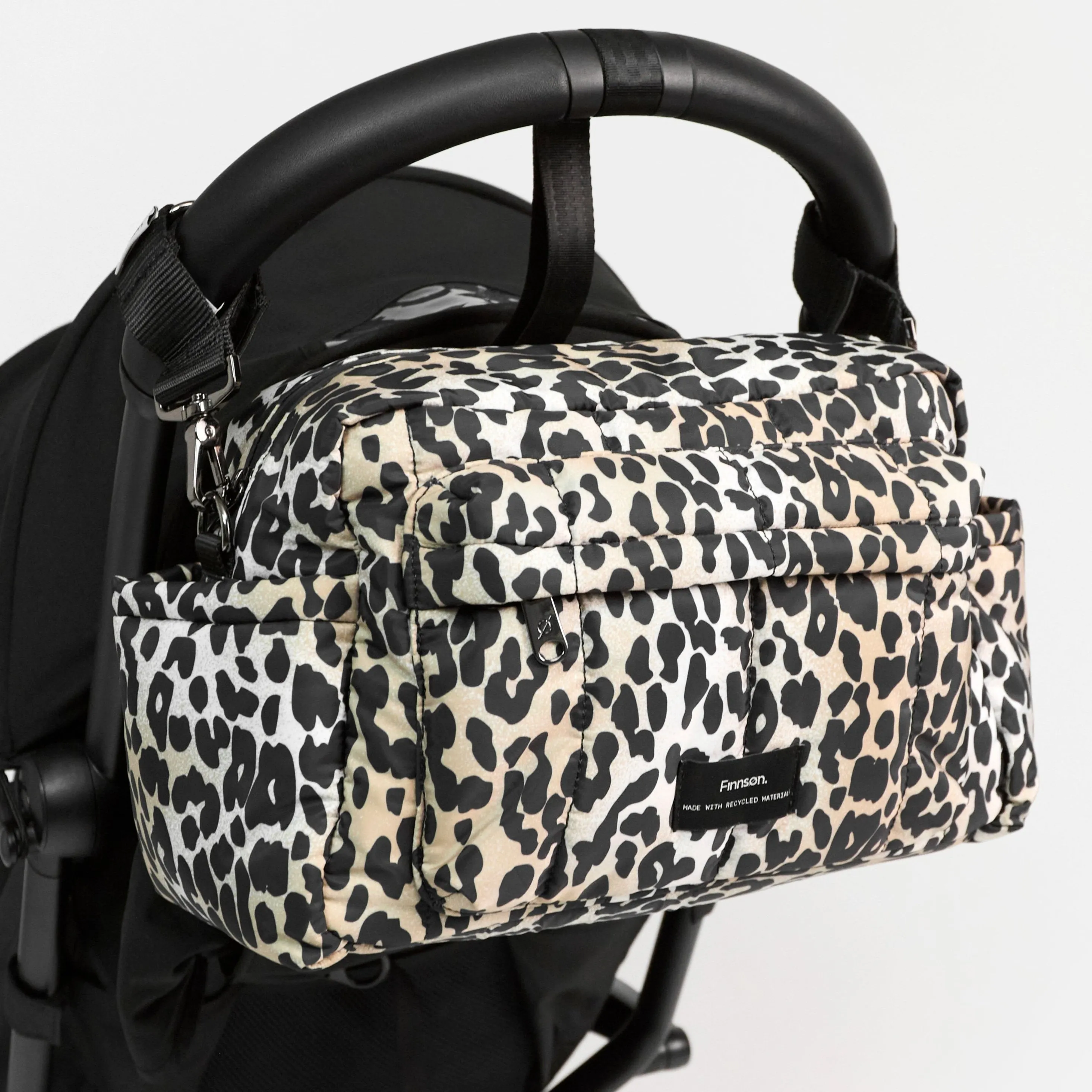FREYA Eco Oversized Stroller Organiser with Stroller Clips - Leopard