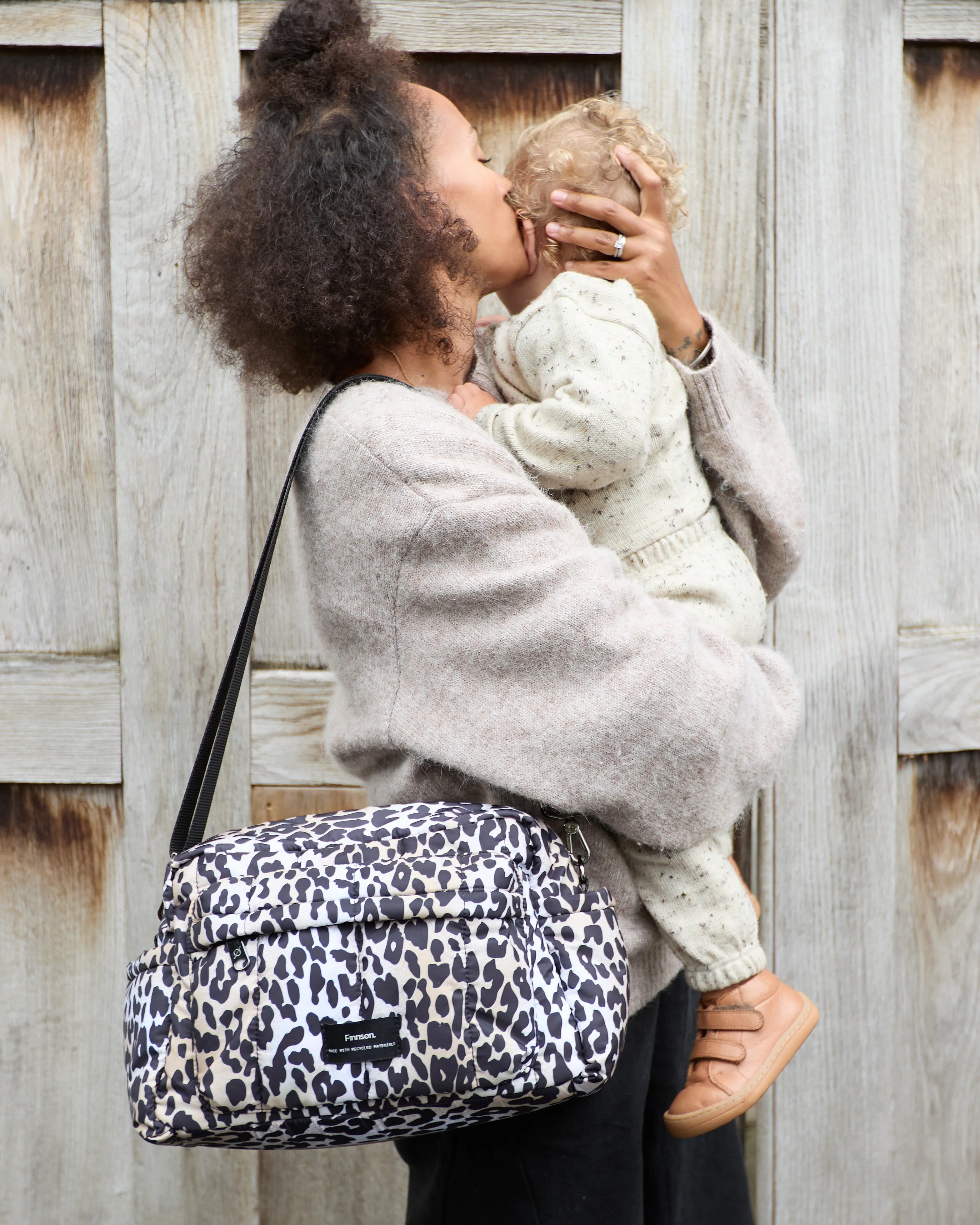 FREYA Eco Oversized Stroller Organiser with Stroller Clips - Leopard