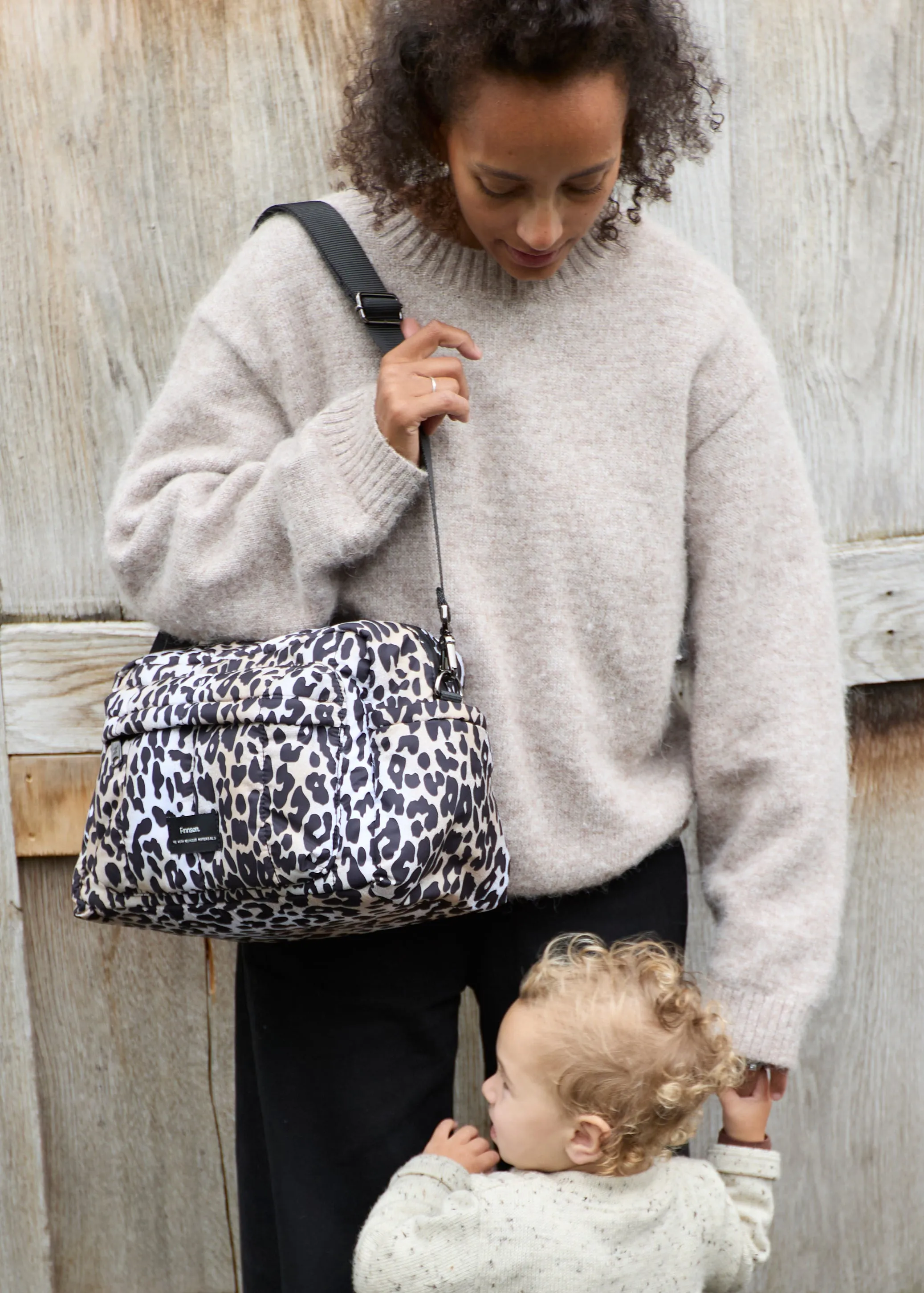 FREYA Eco Oversized Stroller Organiser with Stroller Clips - Leopard