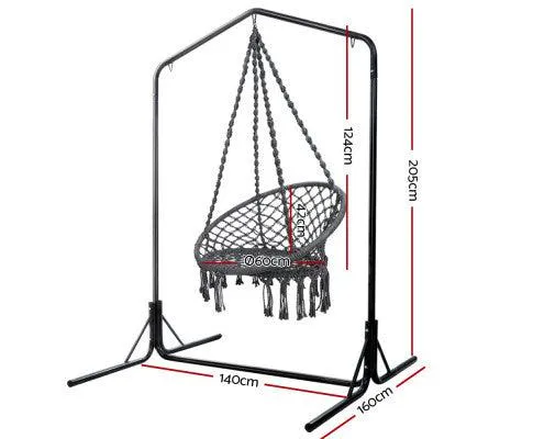 Grey Hammock Chair with Double Hammock Chair Stand