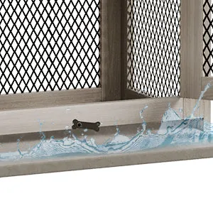 Indoor Pet Kennel Side Table with Cushion and Tray