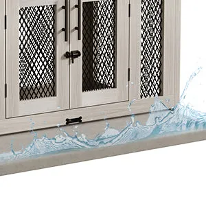 Indoor Pet Kennel Side Table with Cushion and Tray