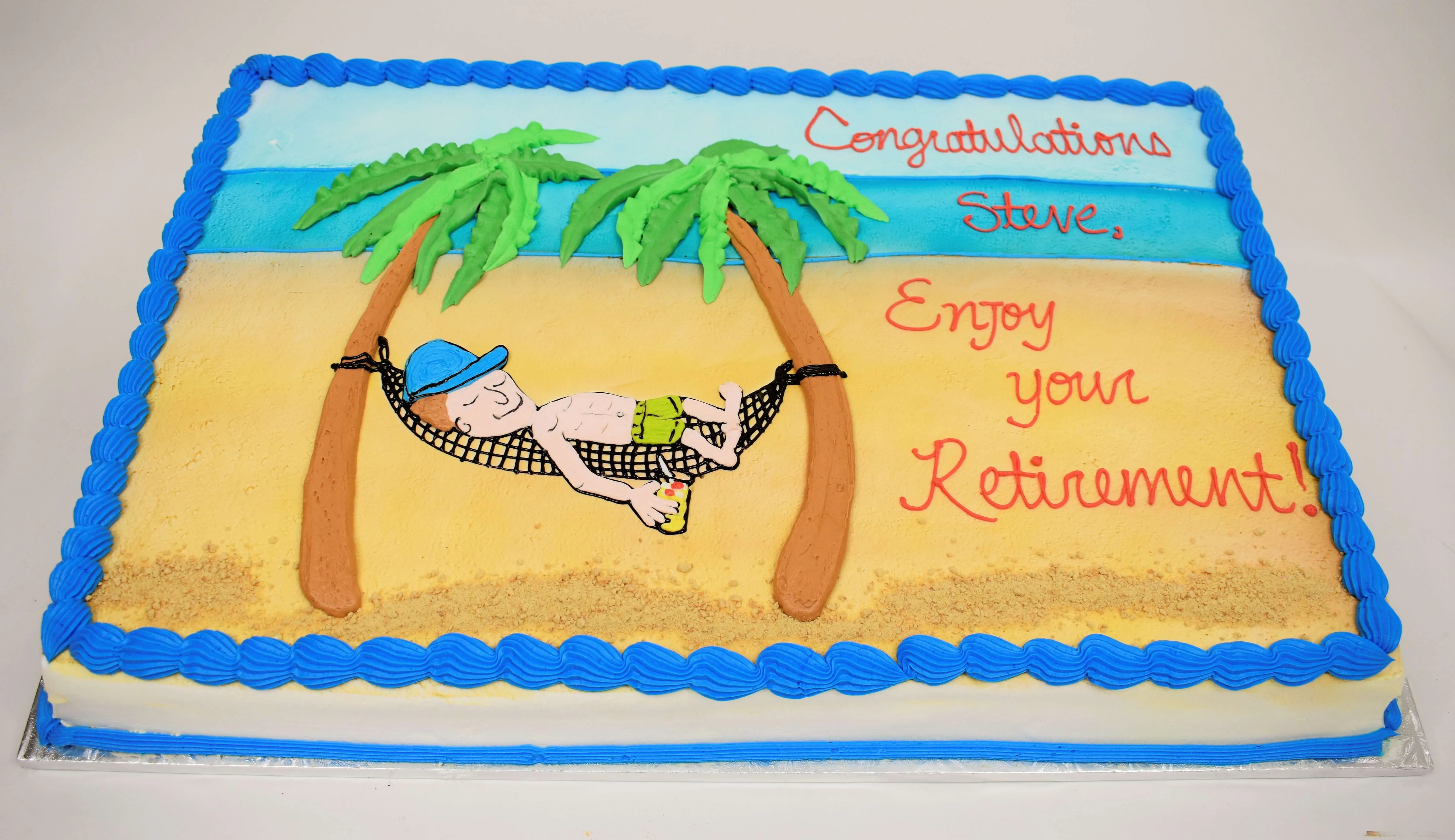 Man Relaxing Retirement Cake