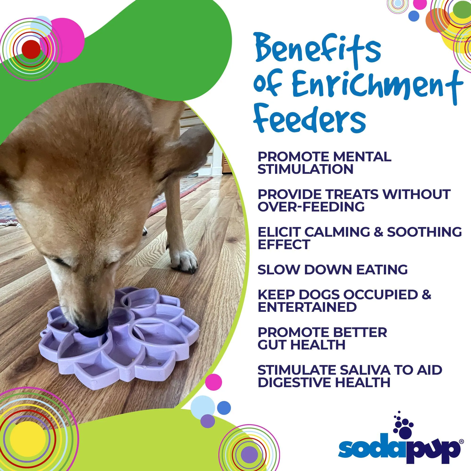 Mandala Softie eTray Enrichment Slow Feeder with Suction Cups