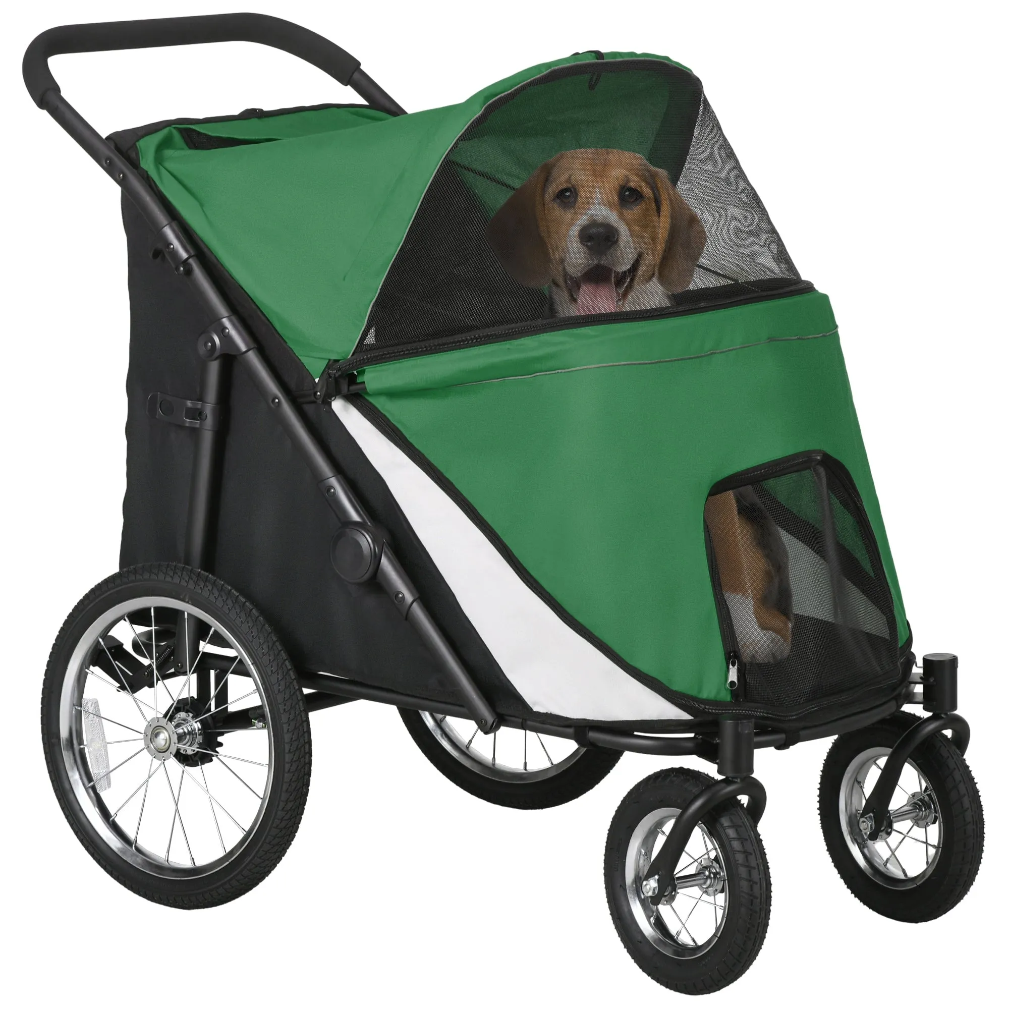 PawHut Foldable Pet Stroller with Cushion, for M, L Dogs