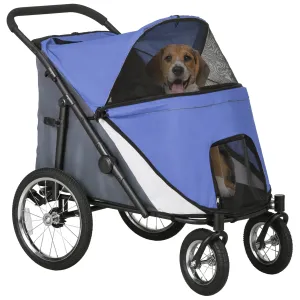 PawHut Foldable Pet Stroller with Cushion, for M, L Dogs