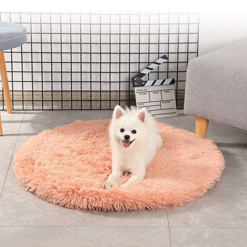 Round Plush Dog Mat