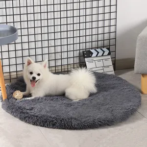 Round Plush Dog Mat