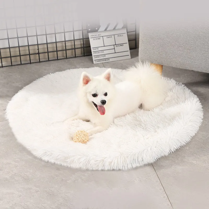 Round Plush Dog Mat