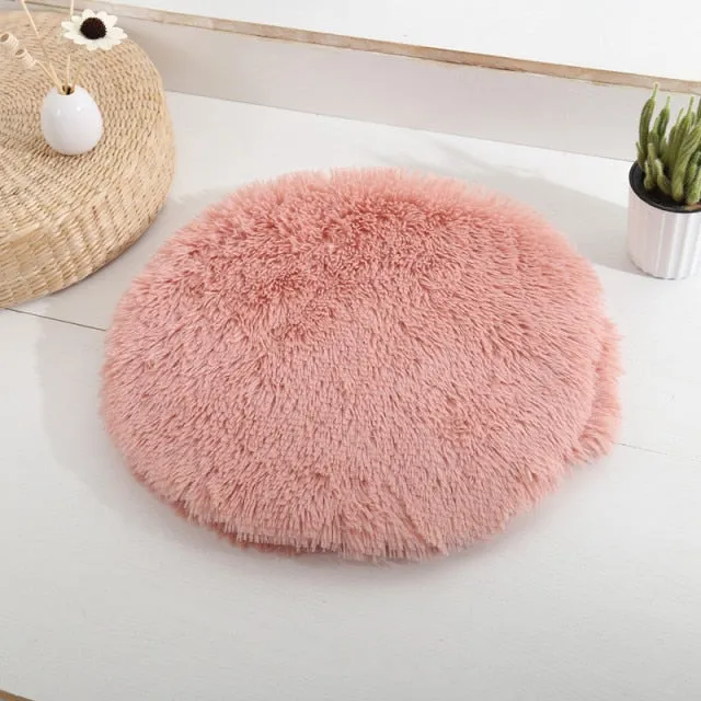 Round Plush Dog Mat