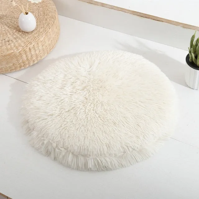 Round Plush Dog Mat