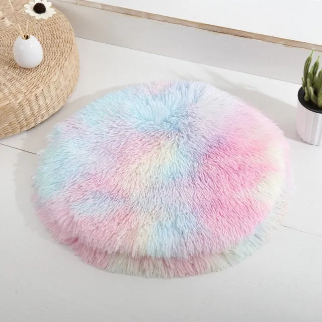 Round Plush Dog Mat