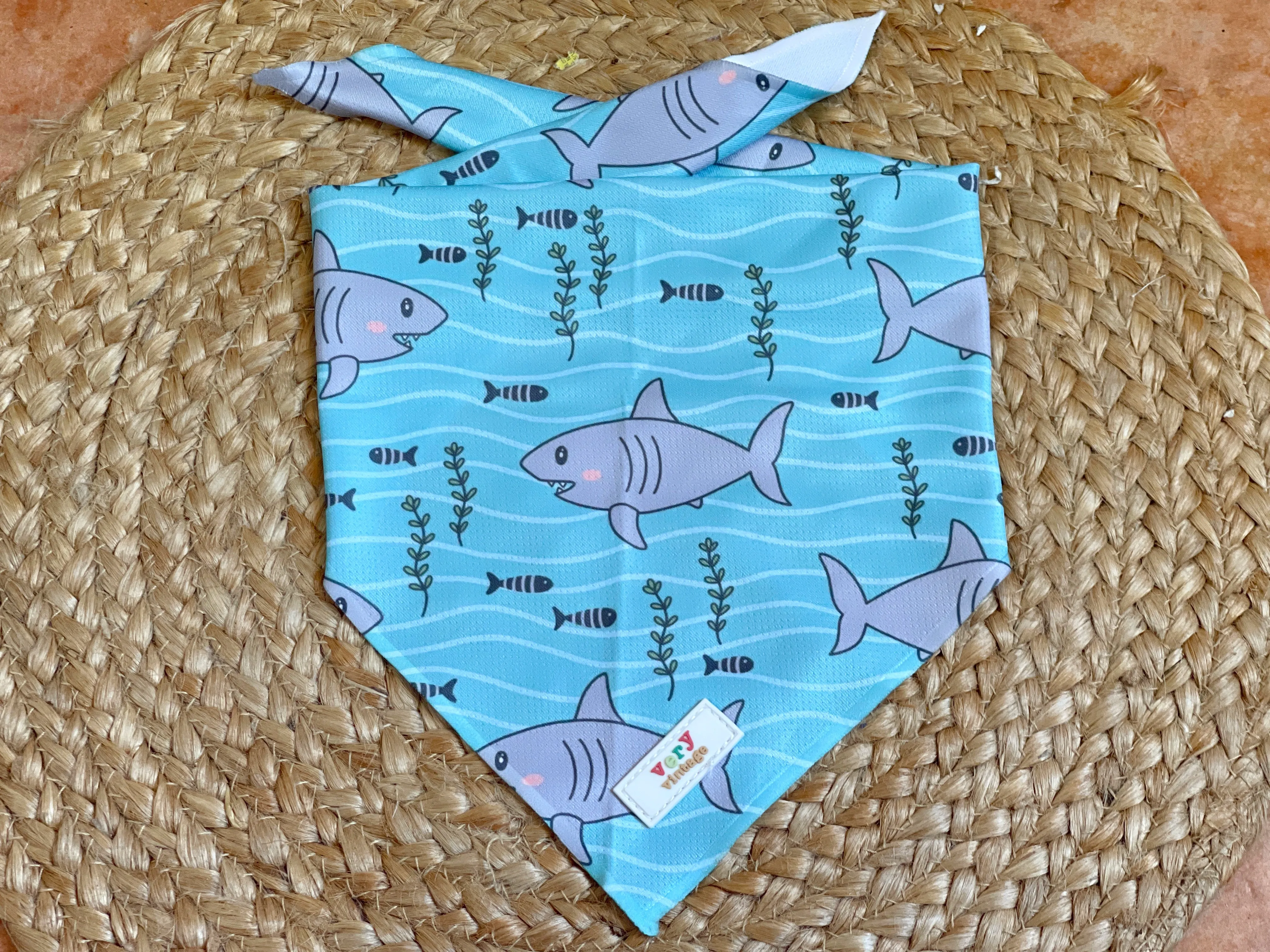 Shark Attack - Summer Nautical Beach Mesh Cooling Dog Bandana
