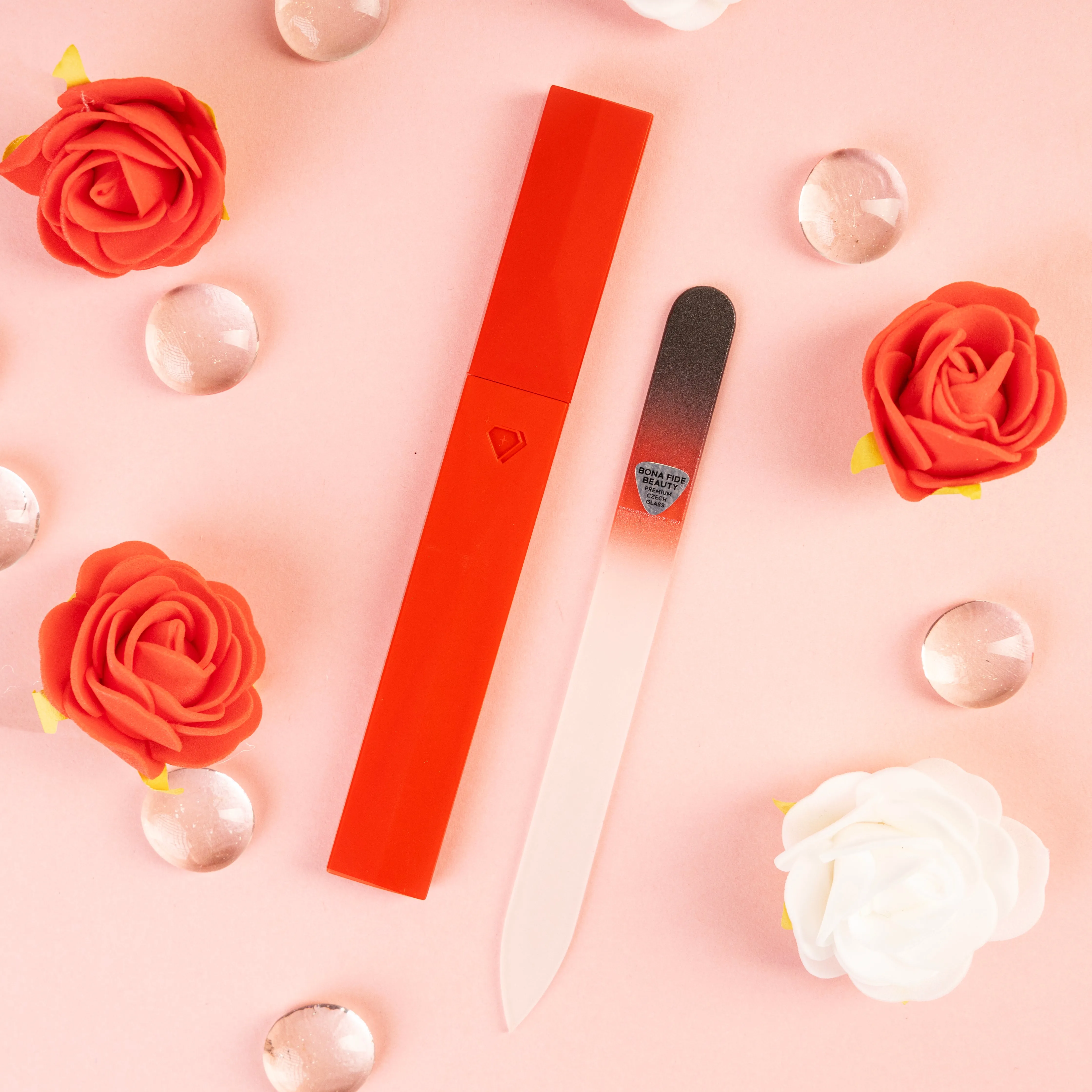 Single Glass Nail File In Black/Red | Hard Case 2.0 Series
