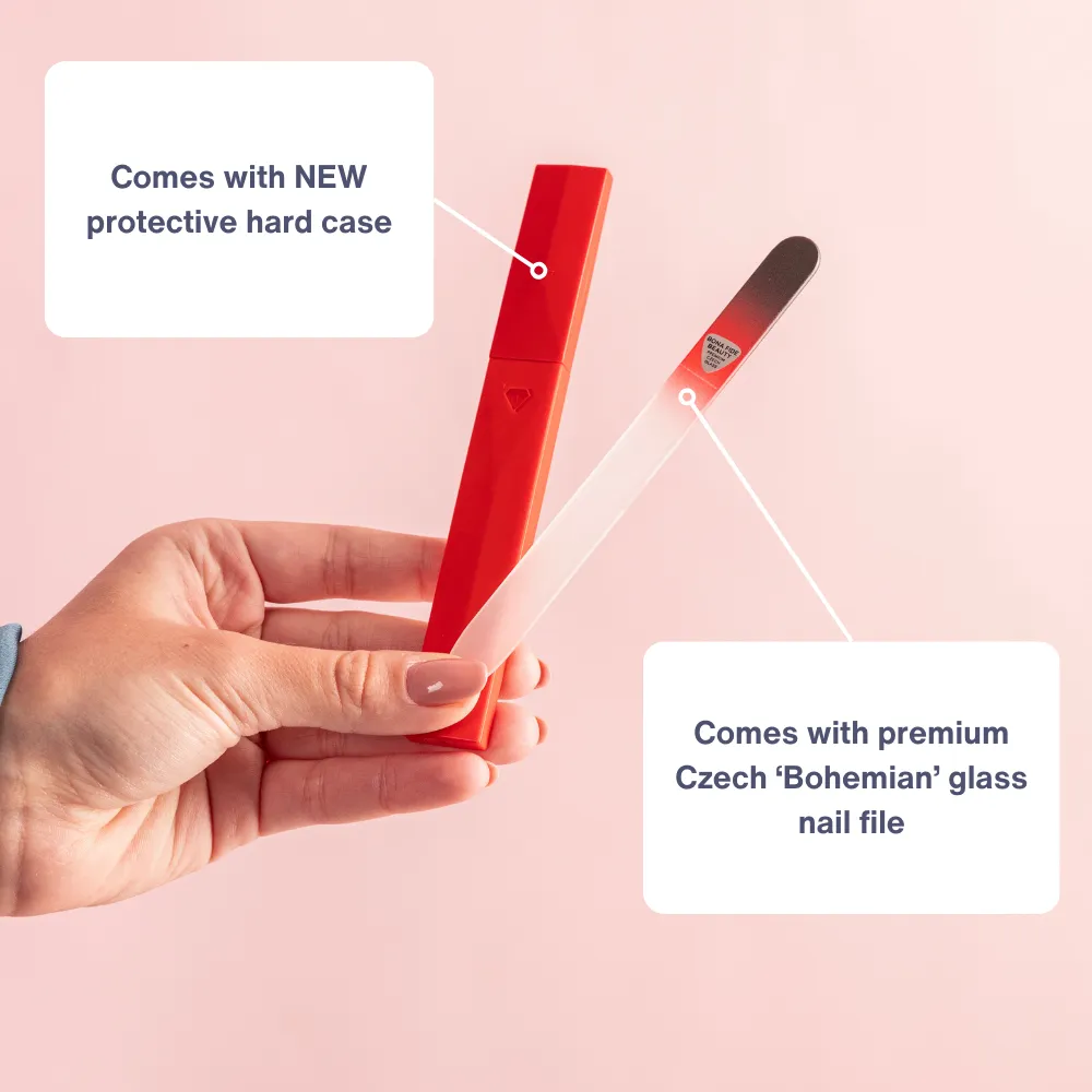 Single Glass Nail File In Black/Red | Hard Case 2.0 Series