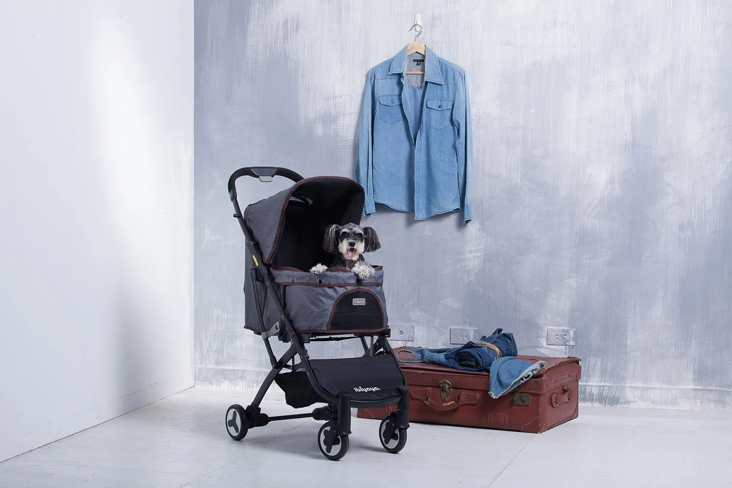 Speedy Fold Pet Buggy – Grey Denim