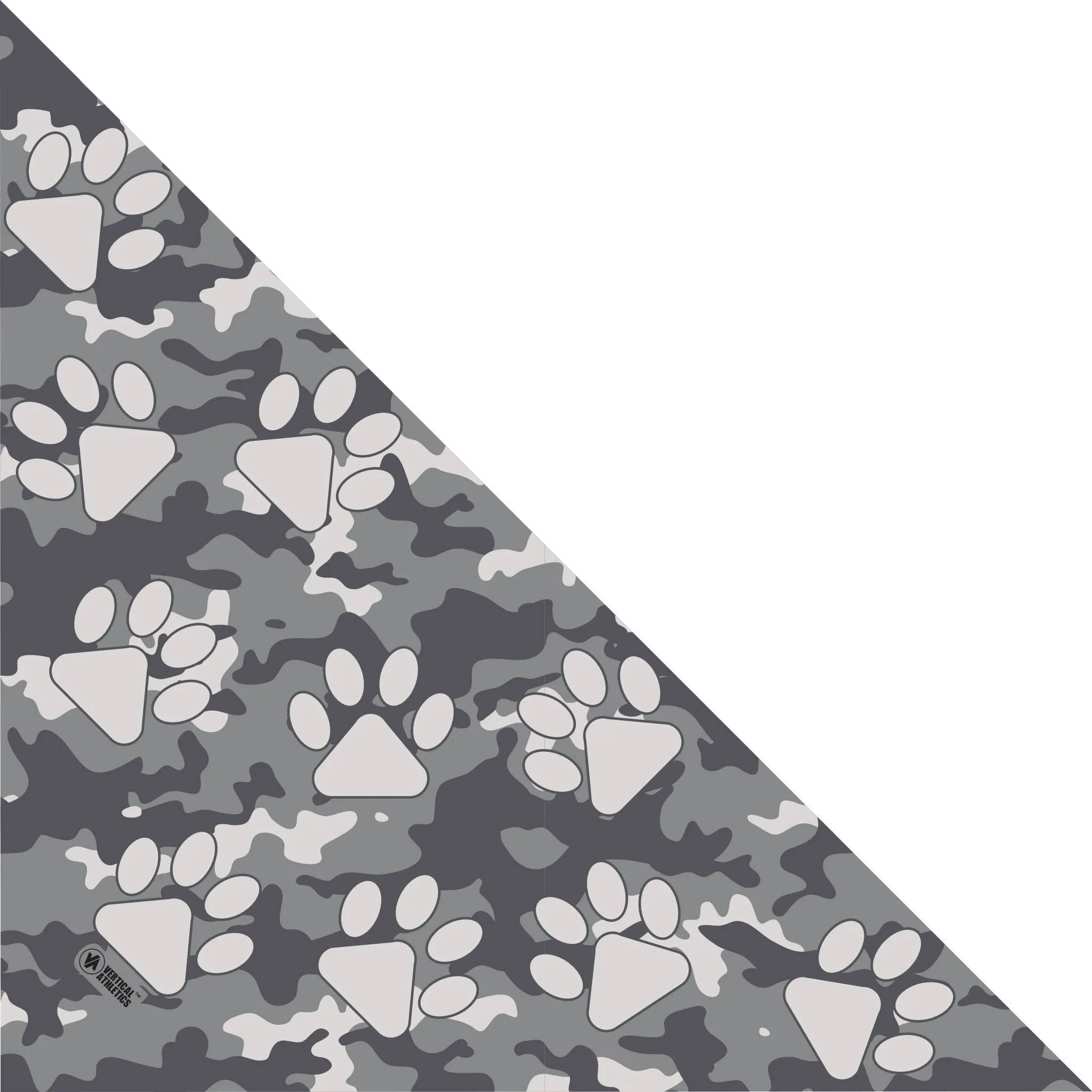 Triangle Cooling Bandana: Paw Print Camo