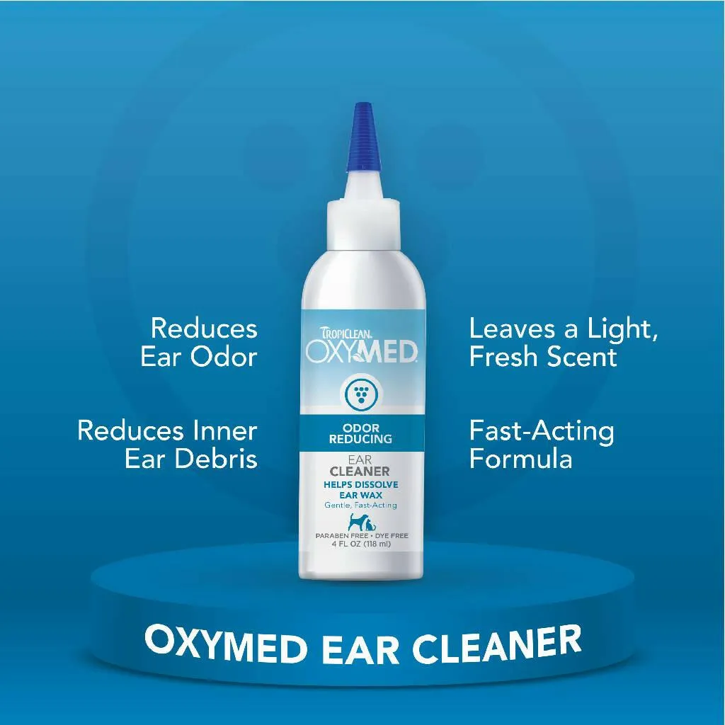 Tropiclean OxyMed Odor Reducing Ear Cleaner for Dogs & Cats (4 oz)