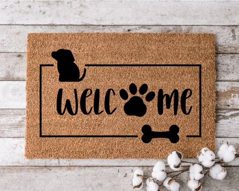 Welcome Doormat Dog Doormat, Perfect Gift for Dog Lovers, Personalized Door Mat, New Home Decor, Housewarming Gift
